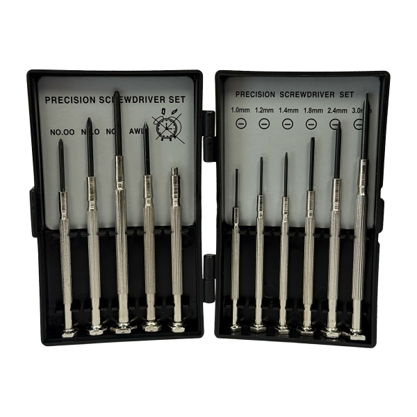 11-Piece Precision Mini Screwdriver Set – Flat & Phillips