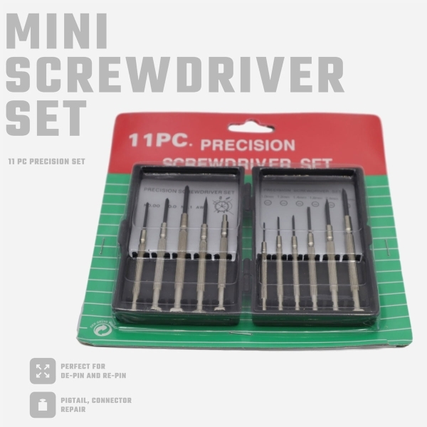 11-Piece Precision Mini Screwdriver Set – Flat & Phillips - Image 3