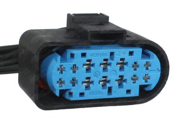 D34A14 is a 14-pin automotive connector which serves at least 24 functions for 1+ vehicles.