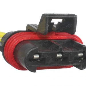 F25E3 is a 3-pin automotive connector which serves at least 5 functions for 1+ vehicles.
