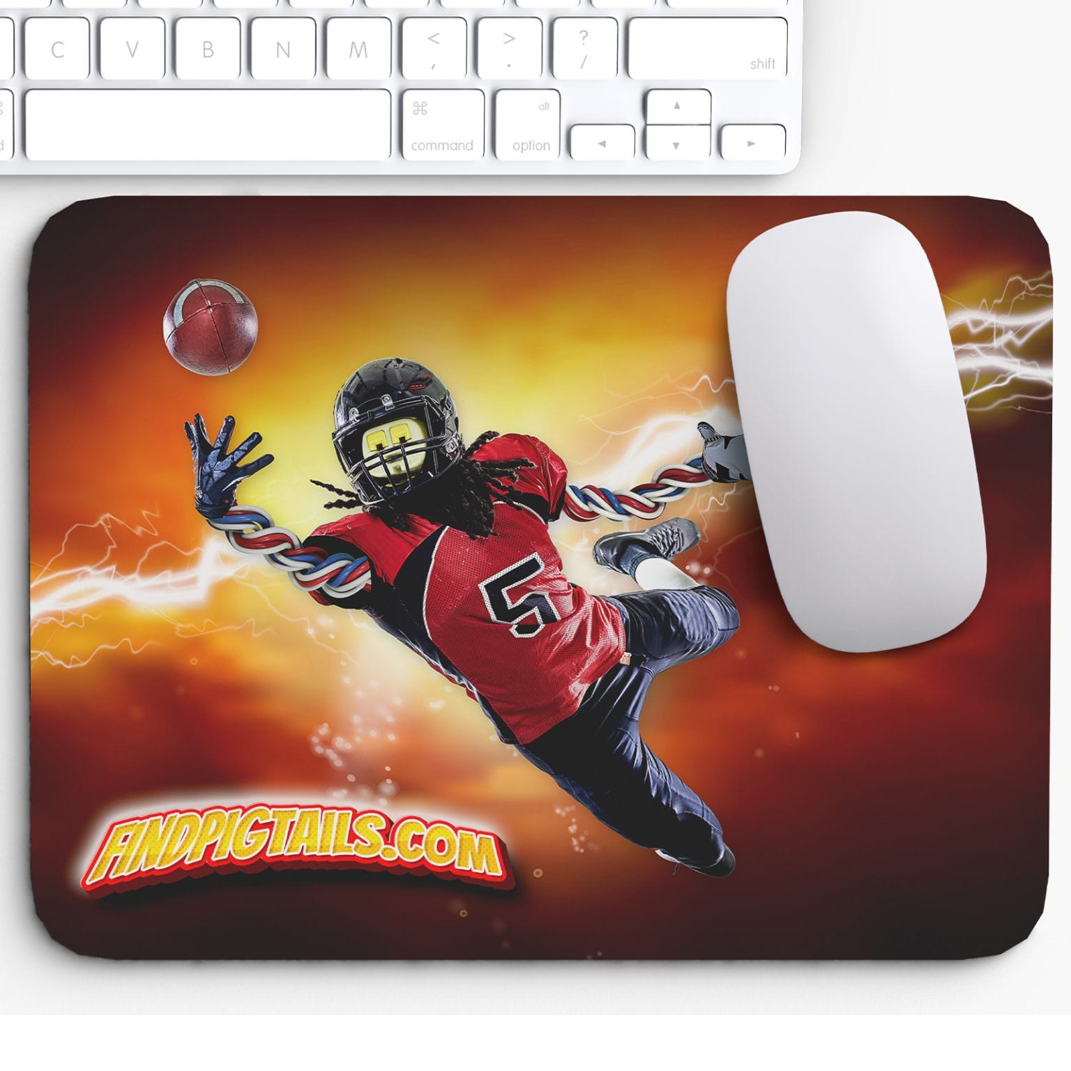 Pigtail Football Mousepad