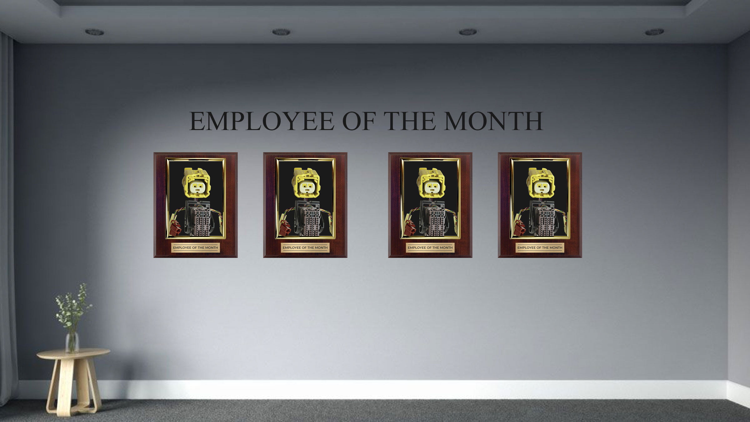 Employee of the Month Grey Wall