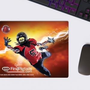 FindPigtails Mousepad – “Mr. Pigtail Gridiron Catch” Edition
