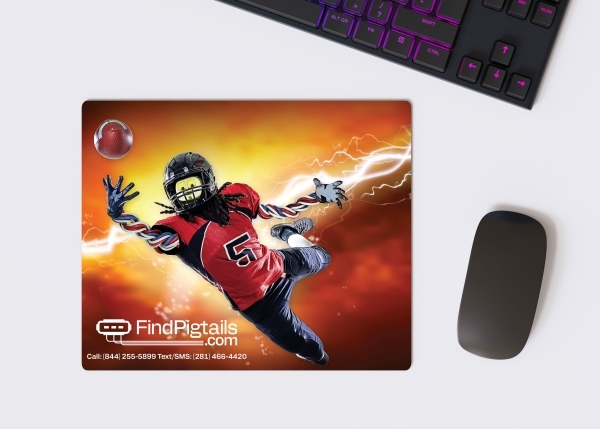 FindPigtails Mousepad – “Mr. Pigtail Gridiron Catch” Edition
